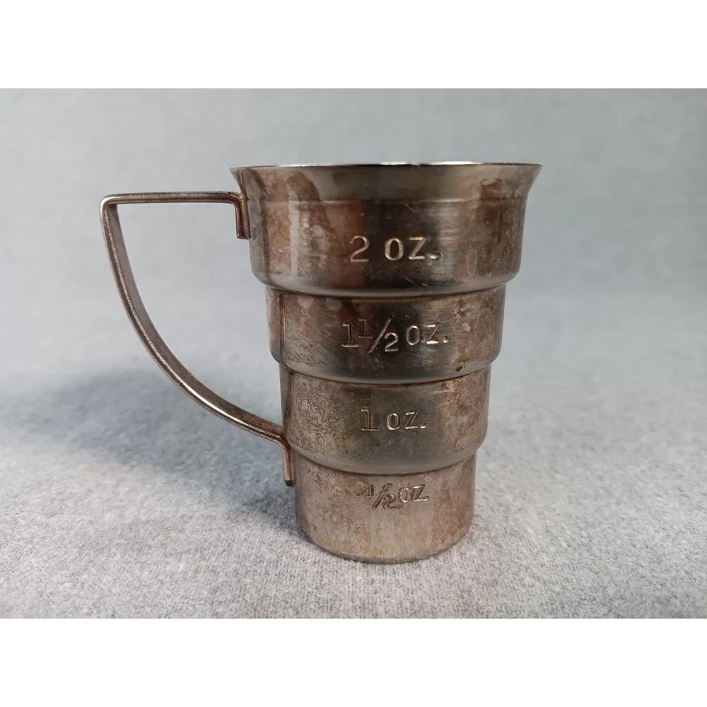Vintage NAPIER Silver Plated Stepped Jigger - Bar Measuring Cup Barware Coctail